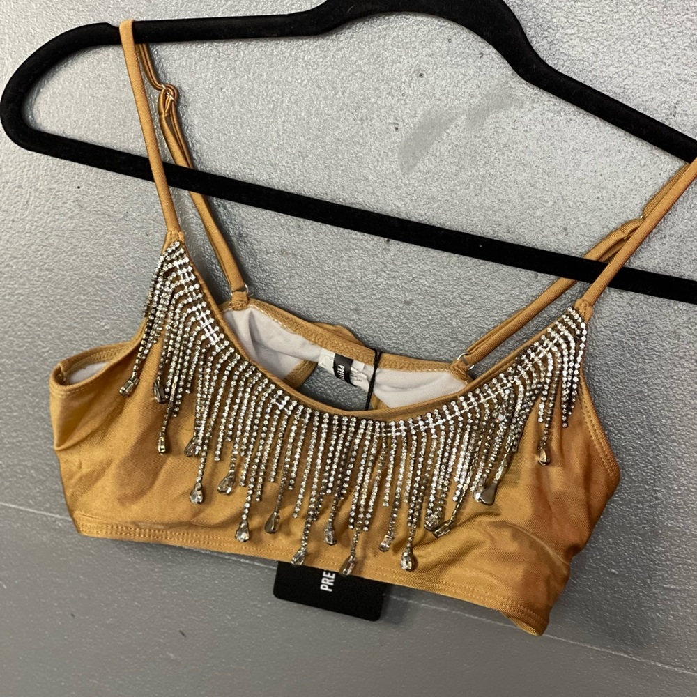 Crystal drip Bling Bathing Suit Top